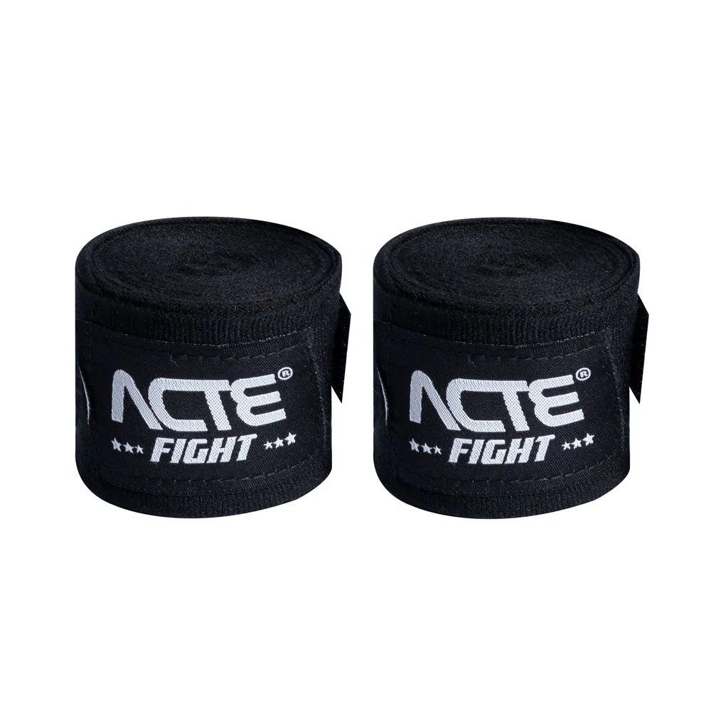Bandagem Elástica 5m Acte Sports Preta para Boxe Muay Thai
