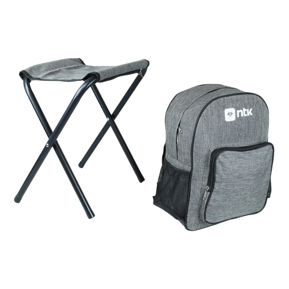 Banqueta com Mochila Spacio Estrutura de Aço Compacta Cinza NTK
