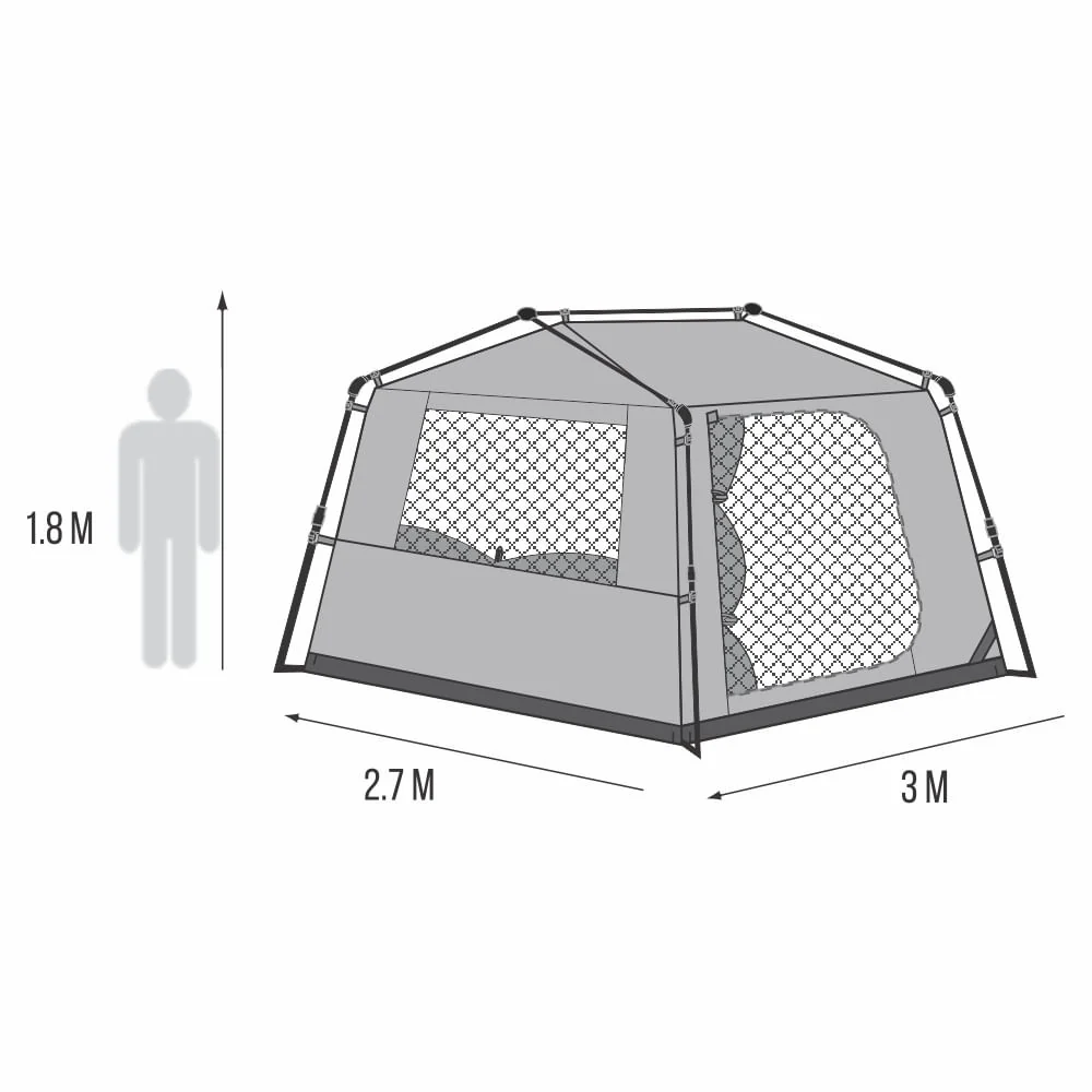 Barraca de Camping 5/6 Pessoas Flash NTK 3000 mm com 3 Janelas