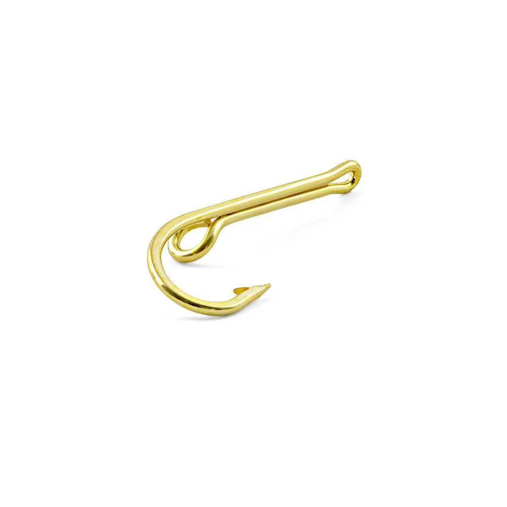 Broche em formato de anzol NTK para utilizar em gravatas, bonés e lapelas de metal Angler