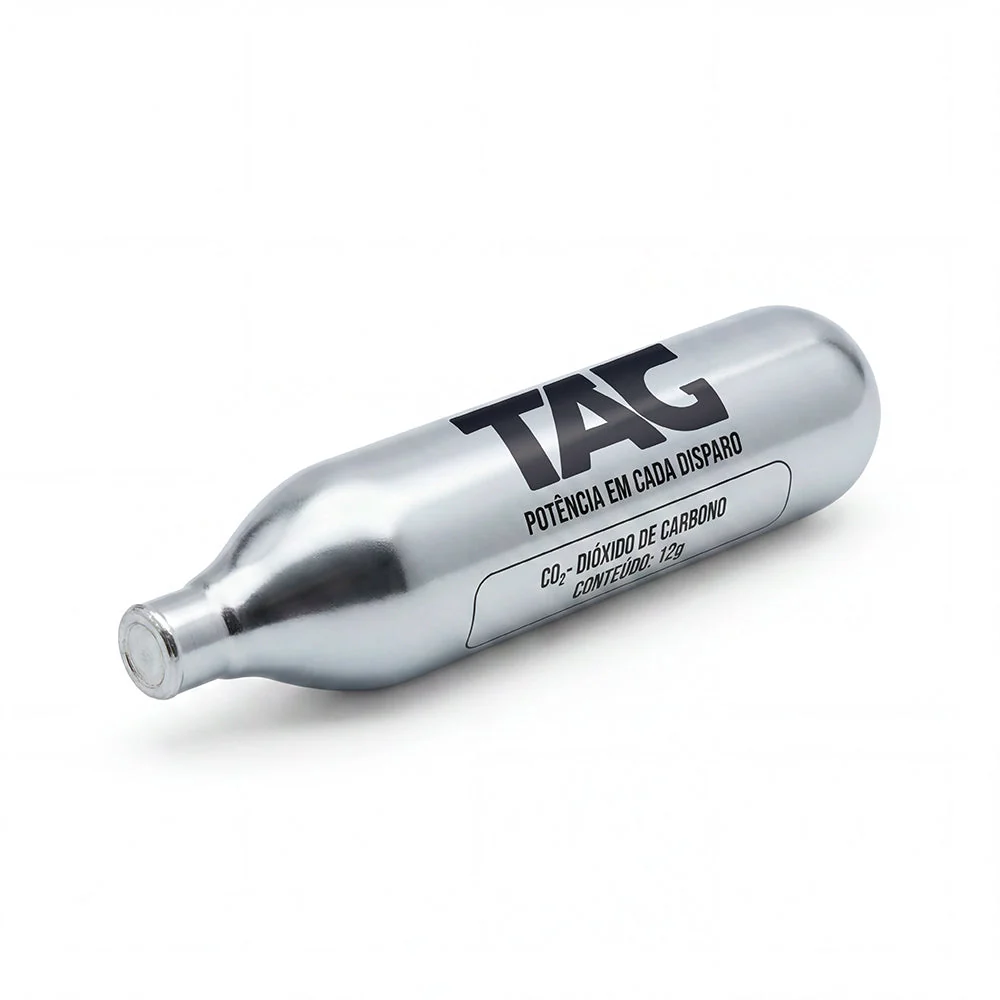 Cápsula de CO2 Premium 12g TAG Caixa com 25 Unidades