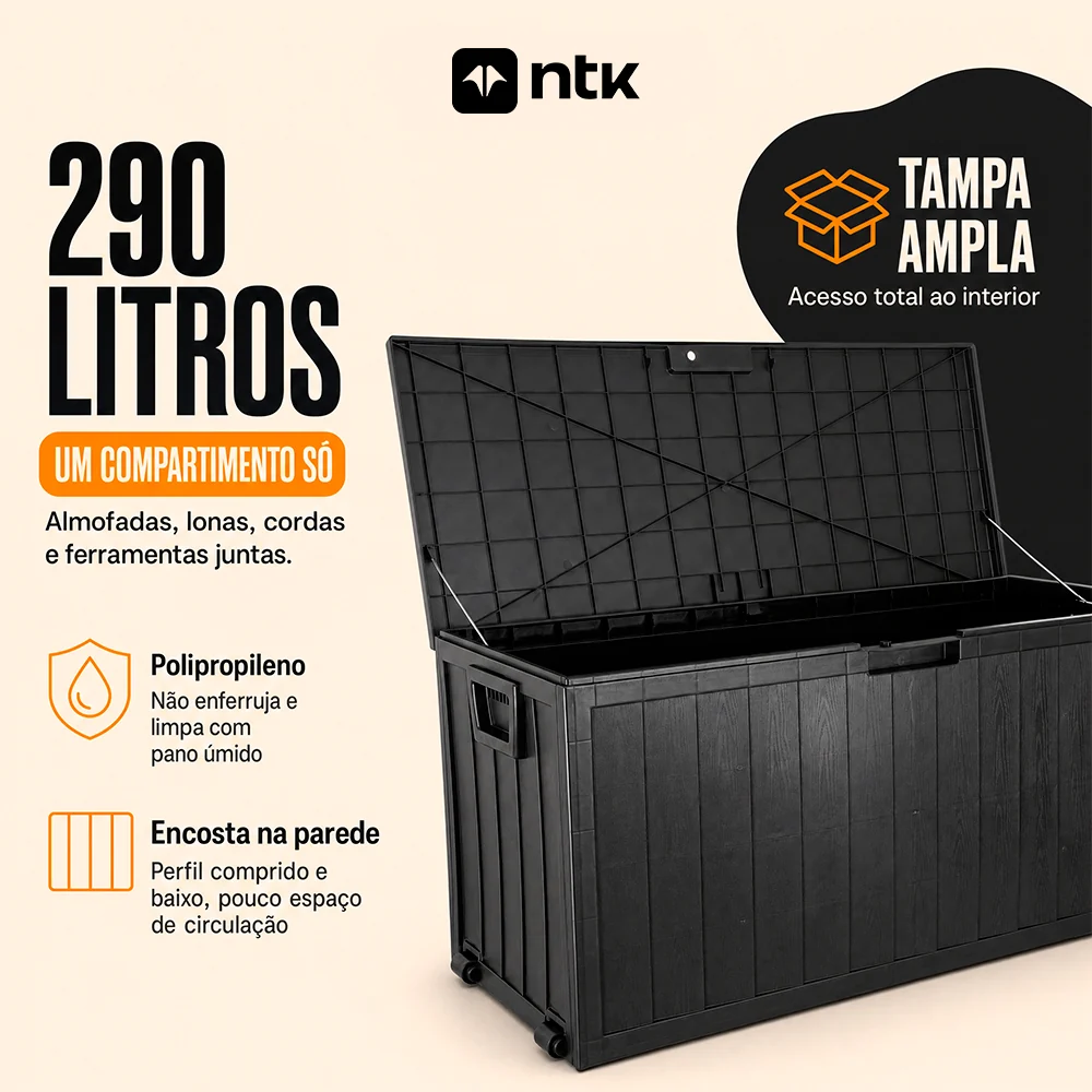 Caixa organizadora Robust 290L Preto NTK