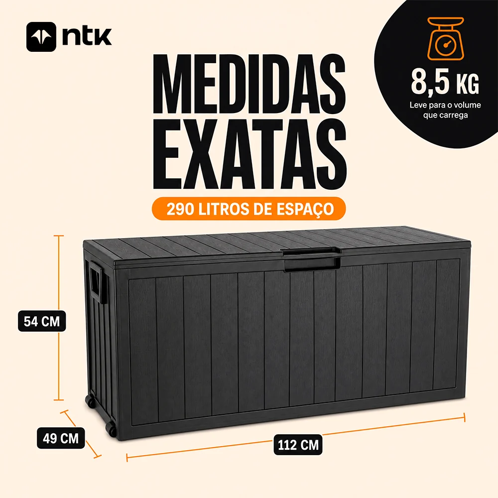 Caixa organizadora Robust 290L Preto NTK