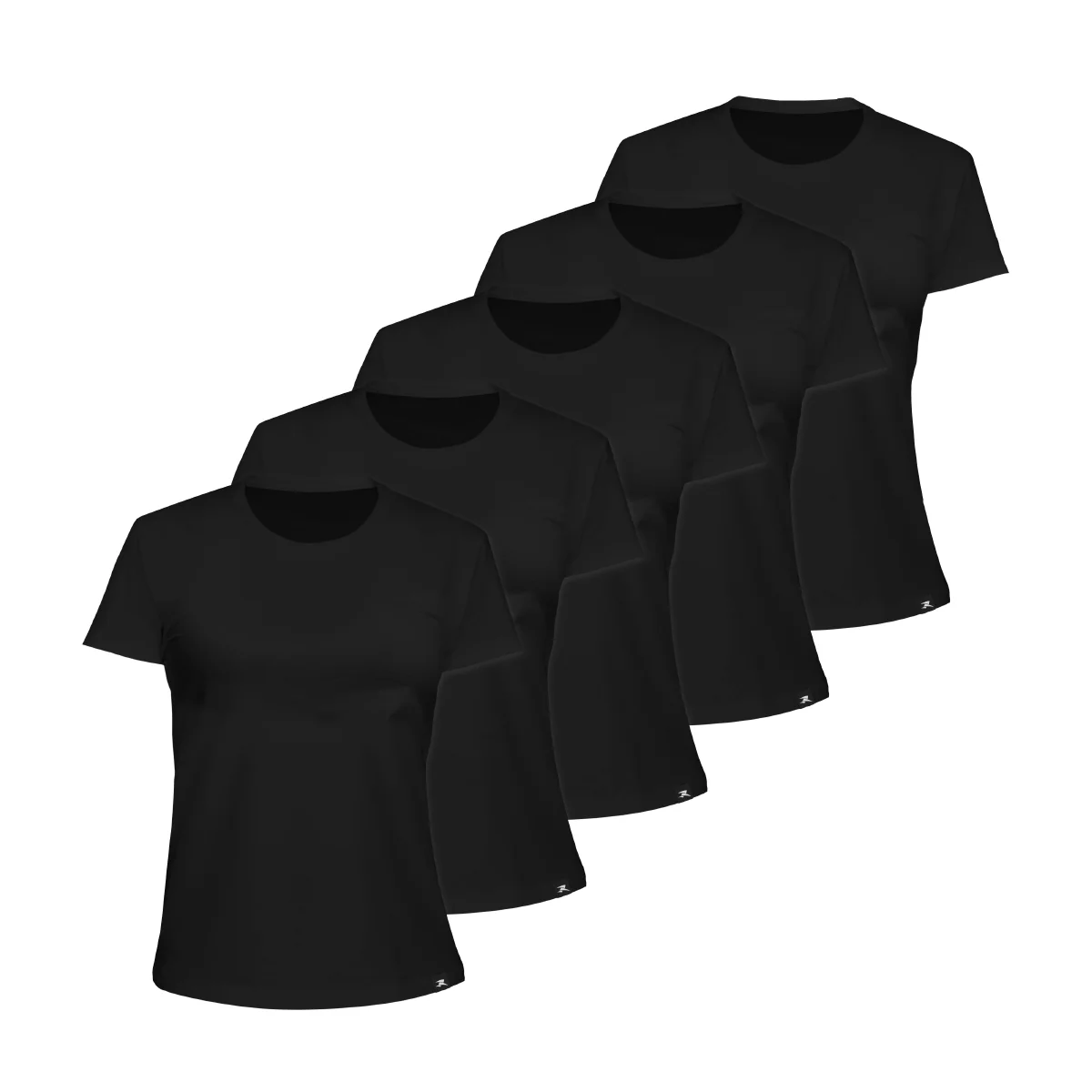 Camiseta Algodão Solid SS - Feminino - Kit com 5