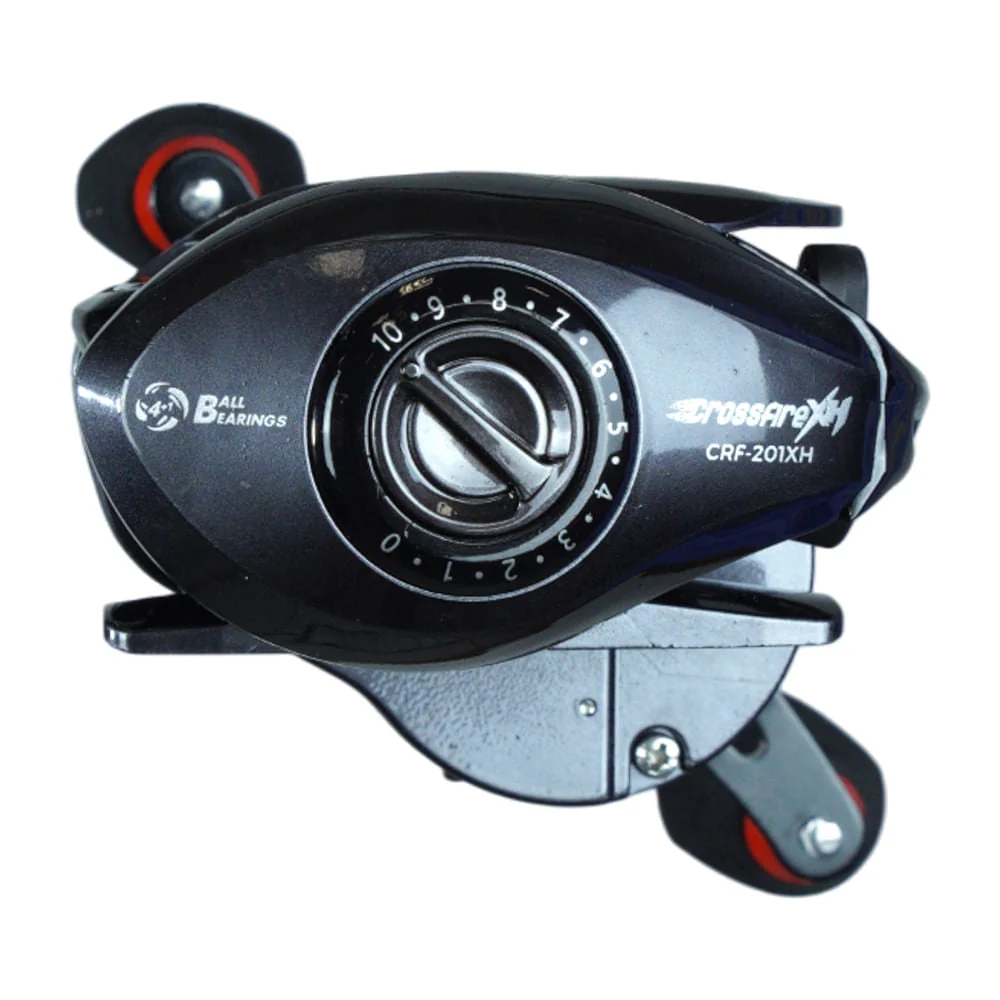 Carretilha Crossfire XH BC Reel de Esquerda, em Nylon e Alumínio 215g Preto Pioneer