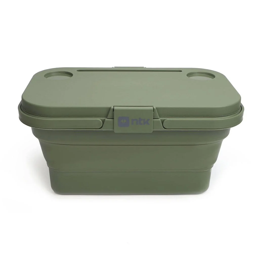 Cesta Picnic Dobrável com Mesa em Silicone Verde NTK