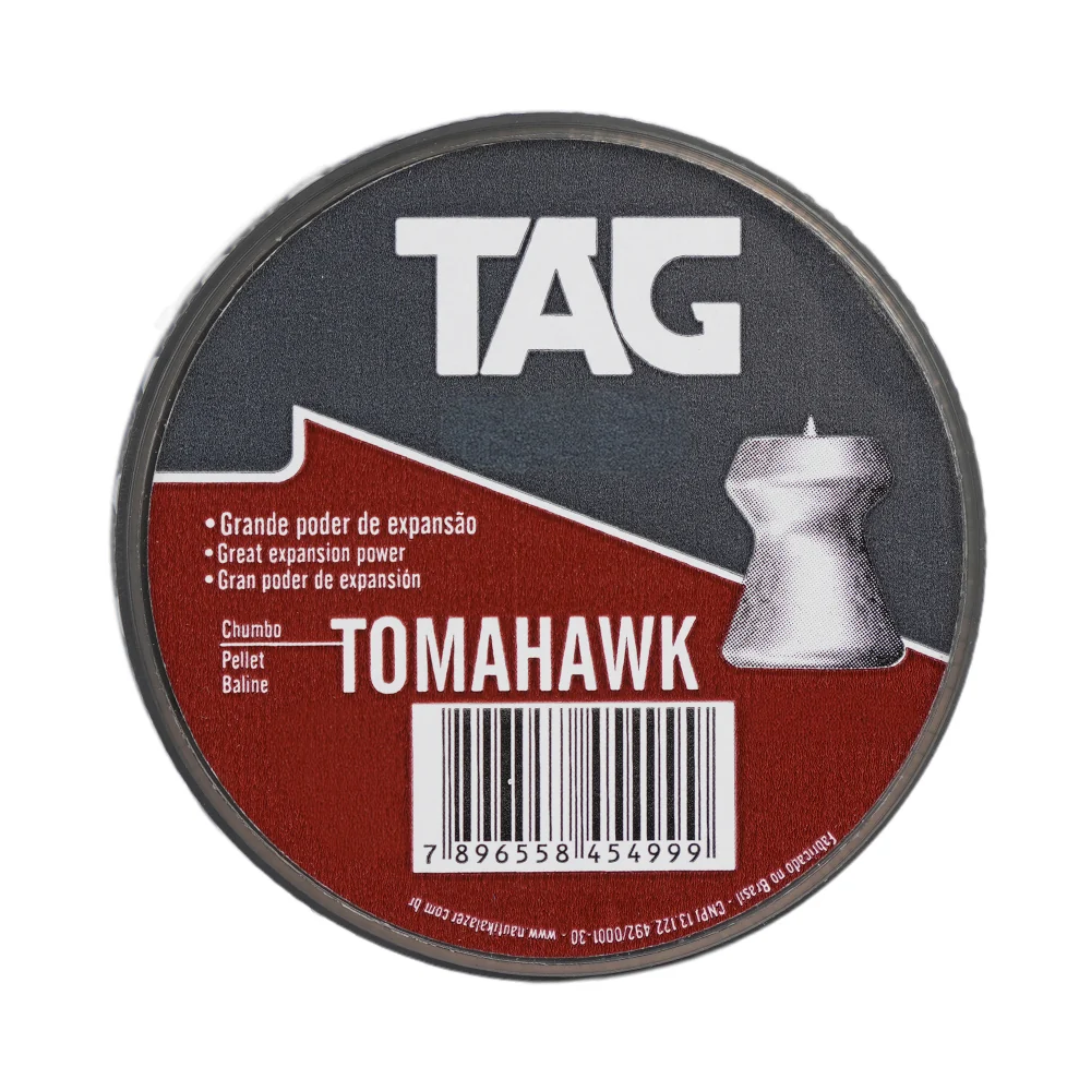 Chumbinho Tomahawk 4,5 mm TAG com grande poder de expansão - 250 peças