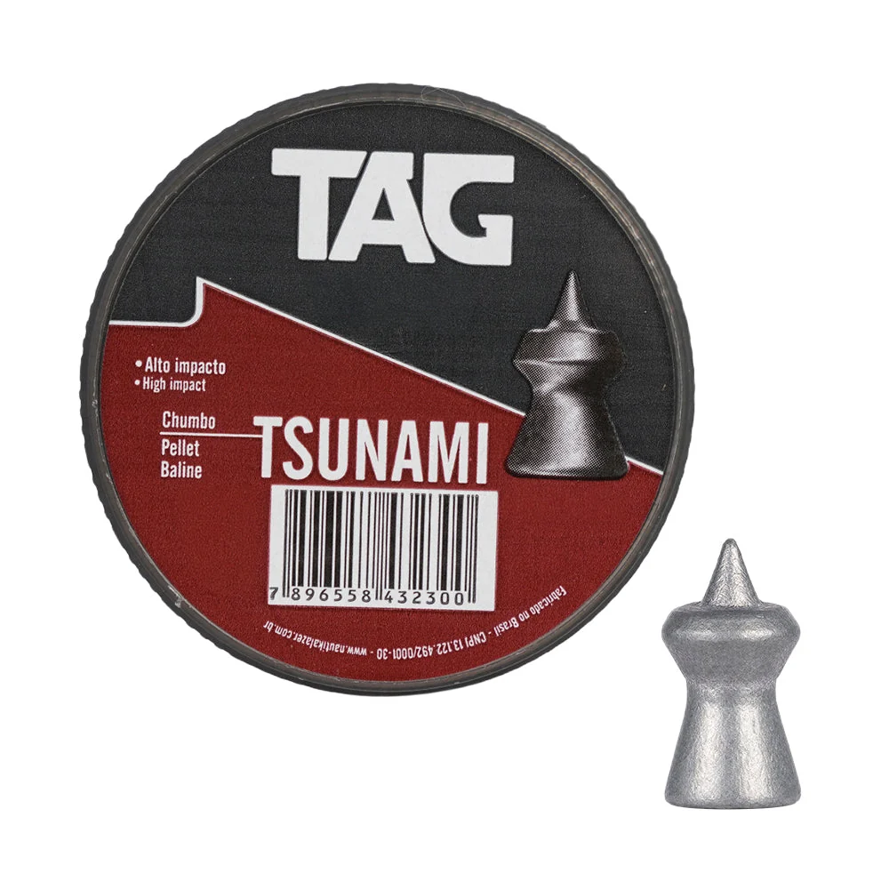 Chumbinho Tsunami 4,5 mm TAG com grande poder de impacto - 250 peças