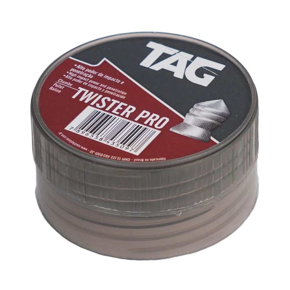 Chumbinho Twister 4,5 mm TAG com grande poder de impacto e choque - 250 peças