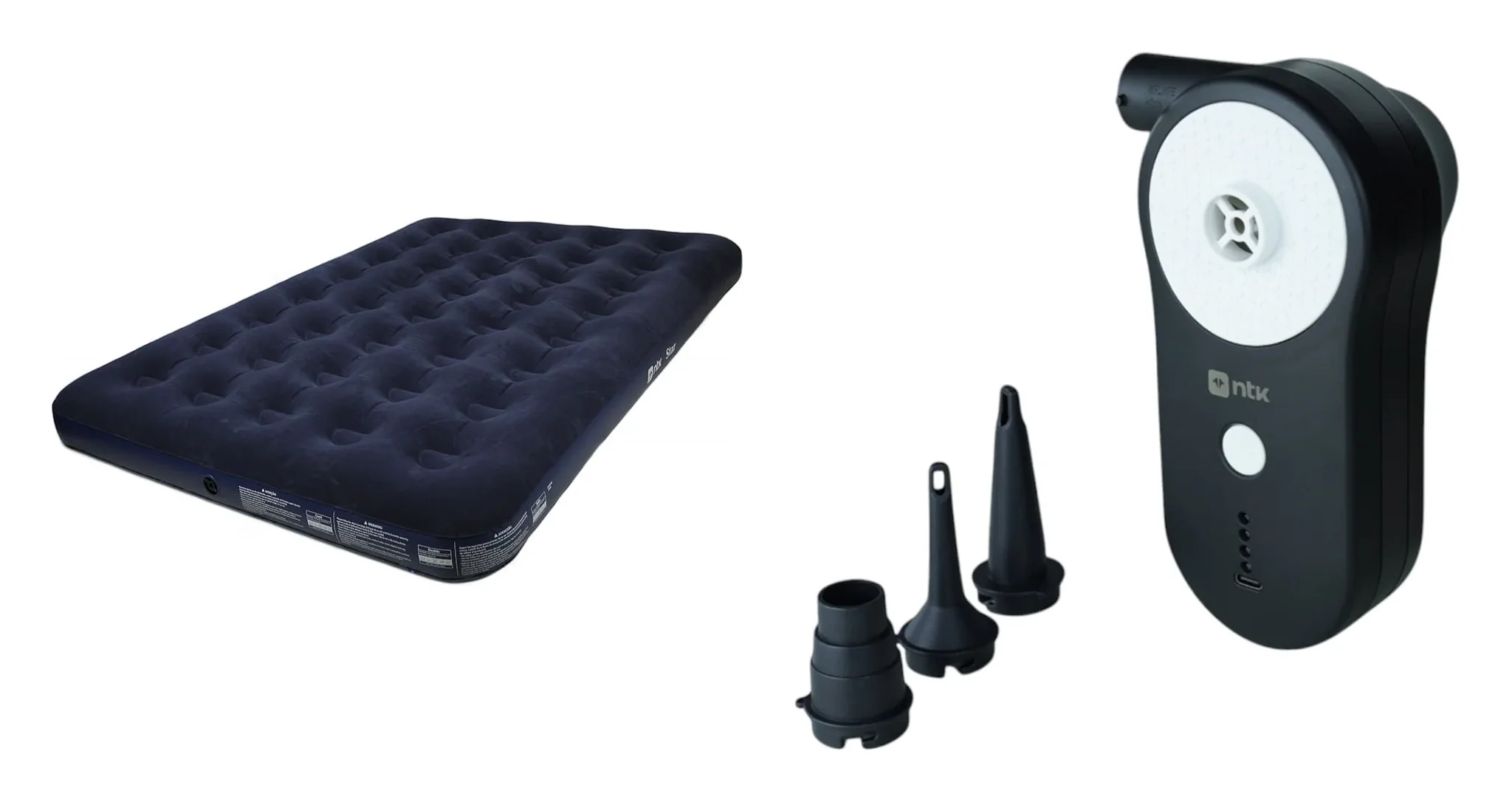 Combo Colchão Inflável Casal Star NTK + Inflador Recarregável USB NTK