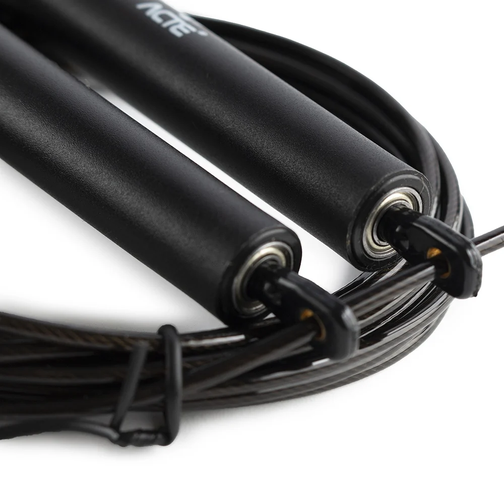 Corda de Pular 3m Preta T79 Acte Sports com Rolamento de Regulagem
