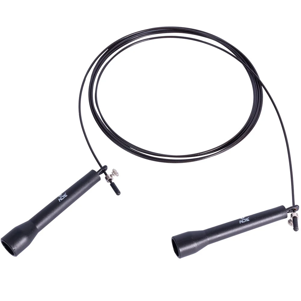 Corda de Pular 3m Preta T79 Acte Sports com Rolamento de Regulagem