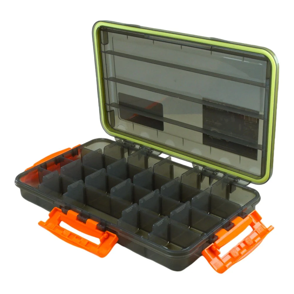 Estojo de Pesca 352205 com Divisórias Removíveis, Polímero de Alta Resistência 35x22x5 cm Laranja Pioneer