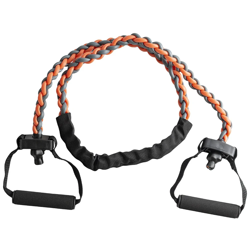 Extensor Power Trançado, Nivel Forte, 1,40m de Com, Cinza e Laranja, T86, Acte Sports