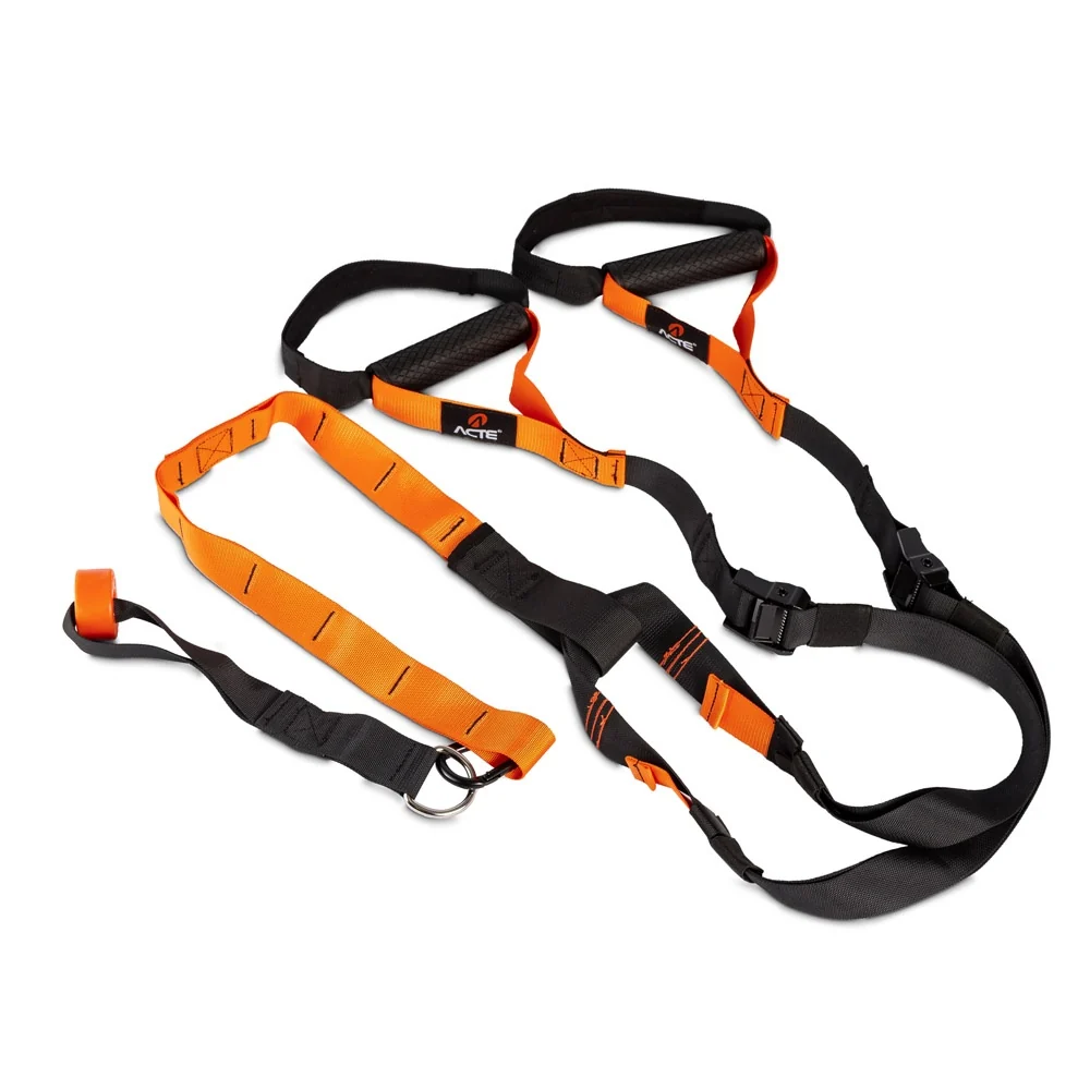 Fita de Suspensão 160cm T16, Nylon e Aço, Yoga, Funcional e Fisioterapia, Preto - Acte