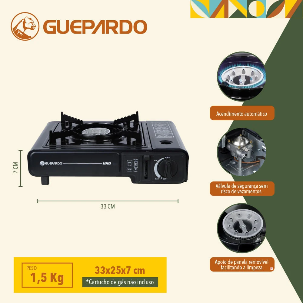 Fogareiro com Ignição Automática UNO Guepardo