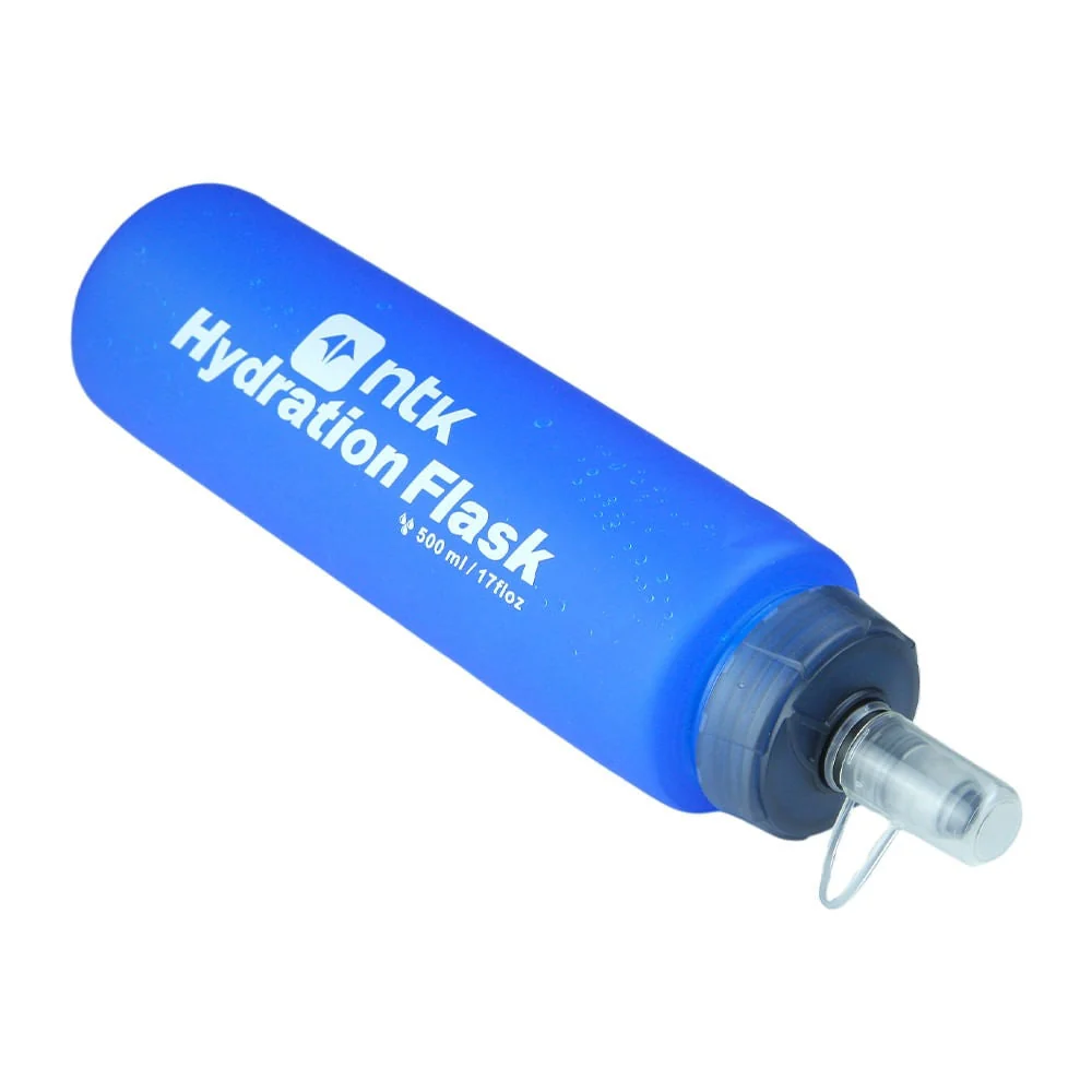 Garrafa Flexível Flask 500ml com Bico Anti Vazamento para Atividades ao Ar Livre Azul NTK