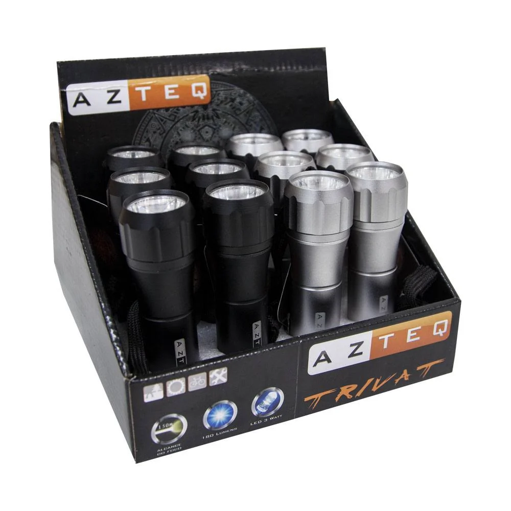 Kit 12 Lanternas de Mão Trivat 180 Lúmens Azteq Autonomia de 3h