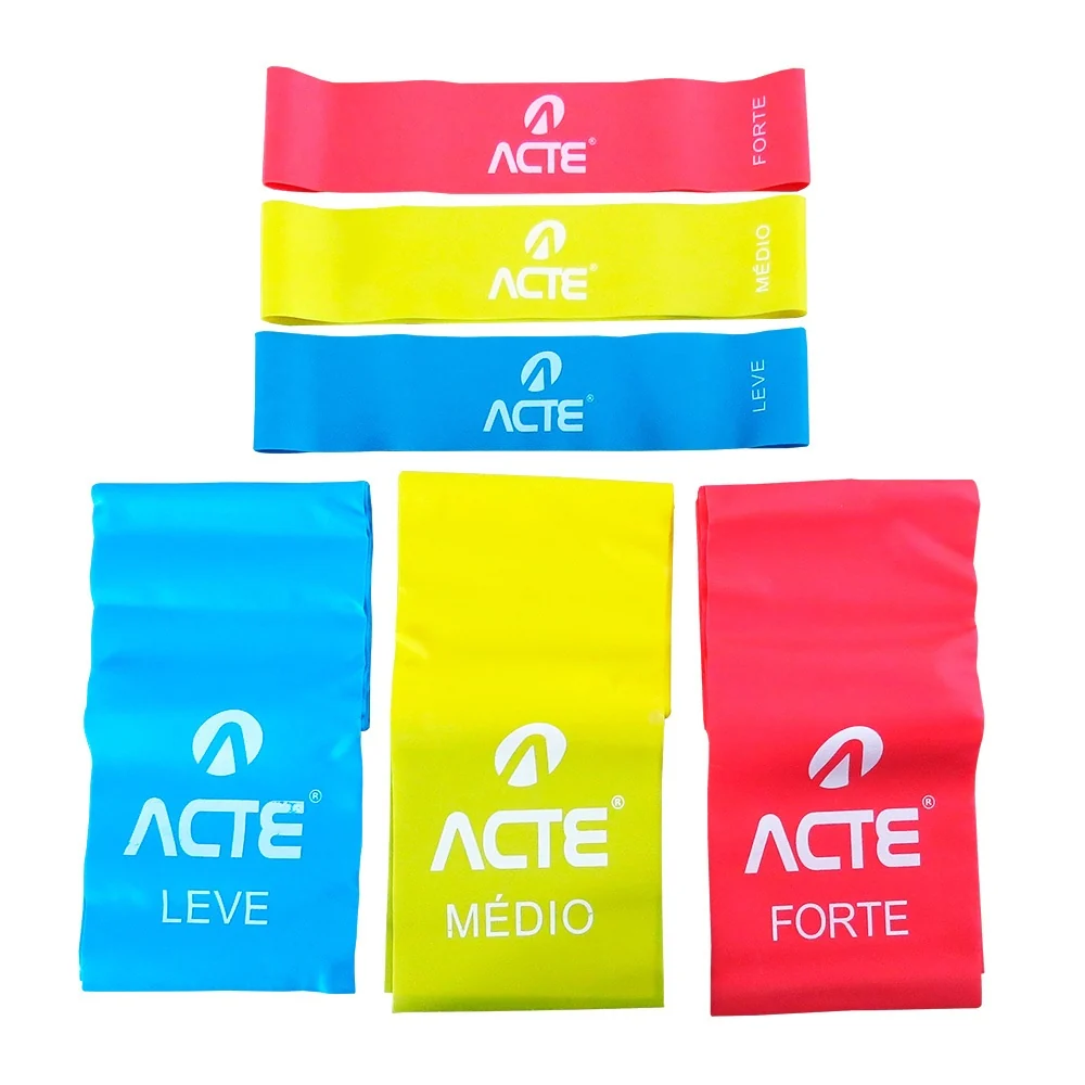 Kit 3 Faixas + 3 Mini Bands T270-A Acte Sports