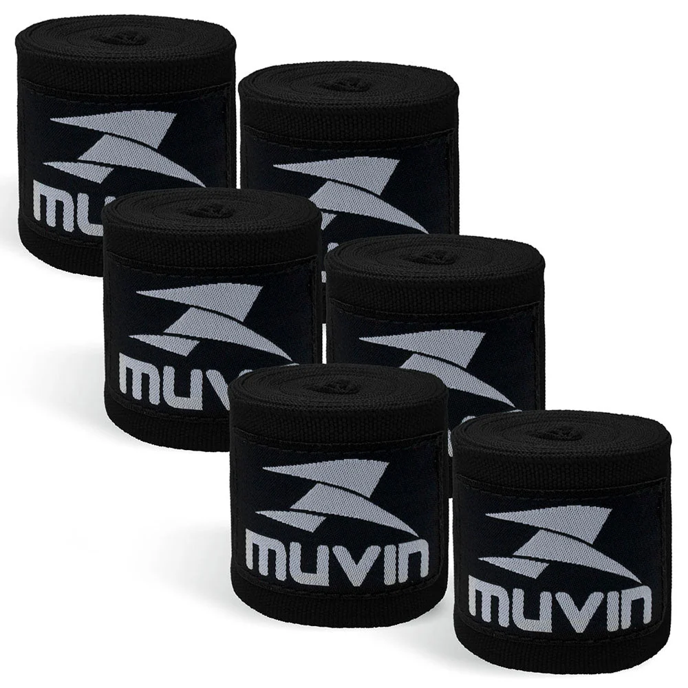 Kit Bandagem Elástica 3m Muvin c/ 3 Pares - Boxe Muay Thai