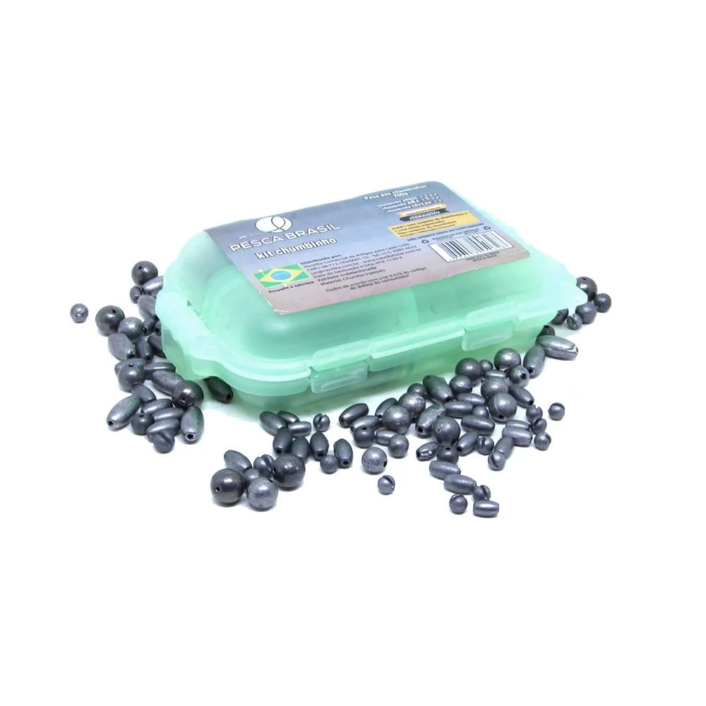 Kit de chumbinho para pesca indicado para varas de pescar de mão Pesca Brasil de 200g