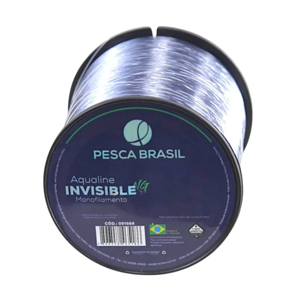 Linha de Pesca 0,30mm Aqualine Invisible Pesca Brasil Transparente