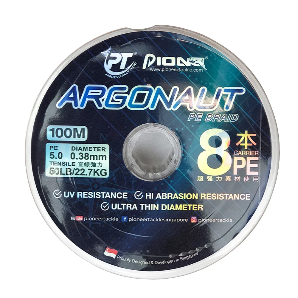 Linha de pesca oceânica multifilamento Pioneer Argonaut 8 fios 20LB