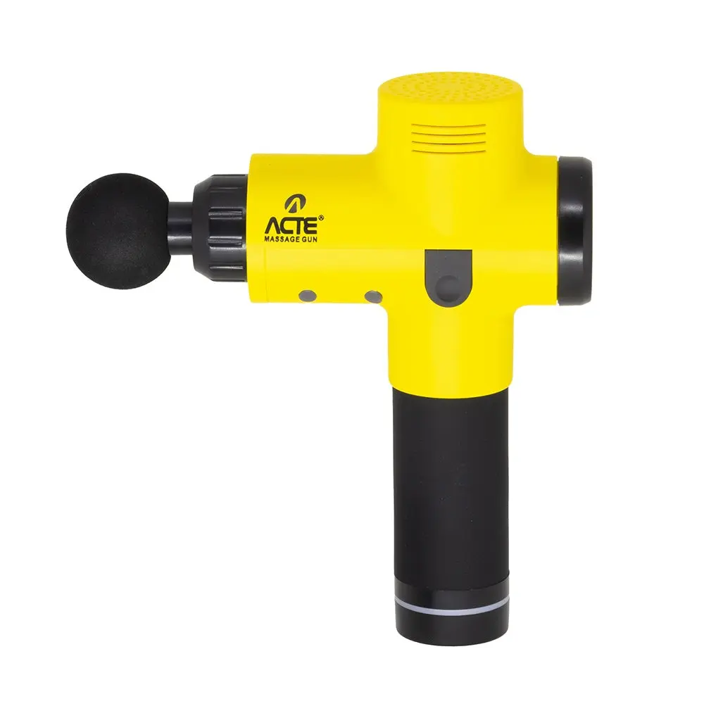 Massageador Profissional Gun R16-A, Elétrico e Portátil, Amarelo - Acte