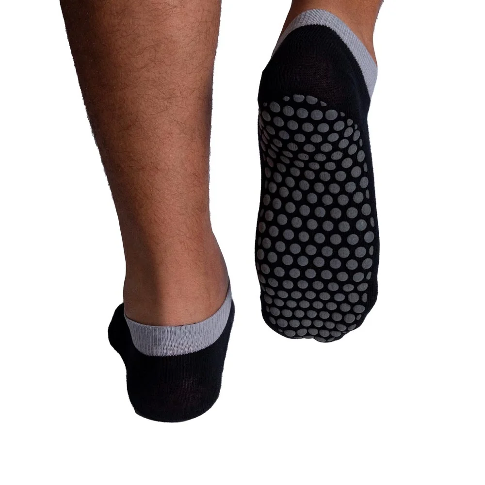 Meias Pilates Algodão Antiderrapante F10-PC Preto Cinza Acte