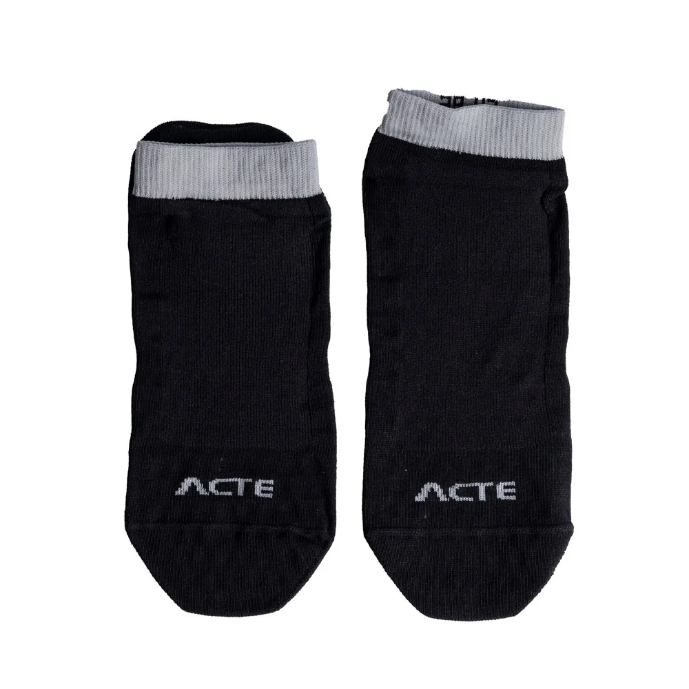 Meias Pilates Algodão Antiderrapante F10-PC Preto Cinza Acte