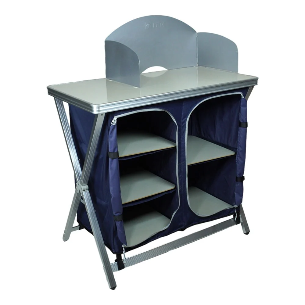 Mesa para Camping Cucina Dobrável com Prateleiras, Suporta até 30Kg, NTK
