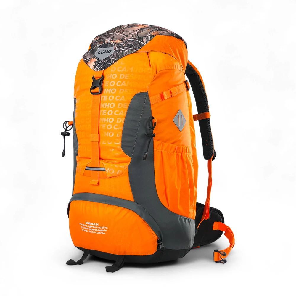 Mochila de Trilha Legendários Guará 50 Litros - Cargueira com Costado Acolchoado, Barrigueira Ajustável e Saída para Hidratação, Ideal para Camping, Expedições e Viagens de Aventura