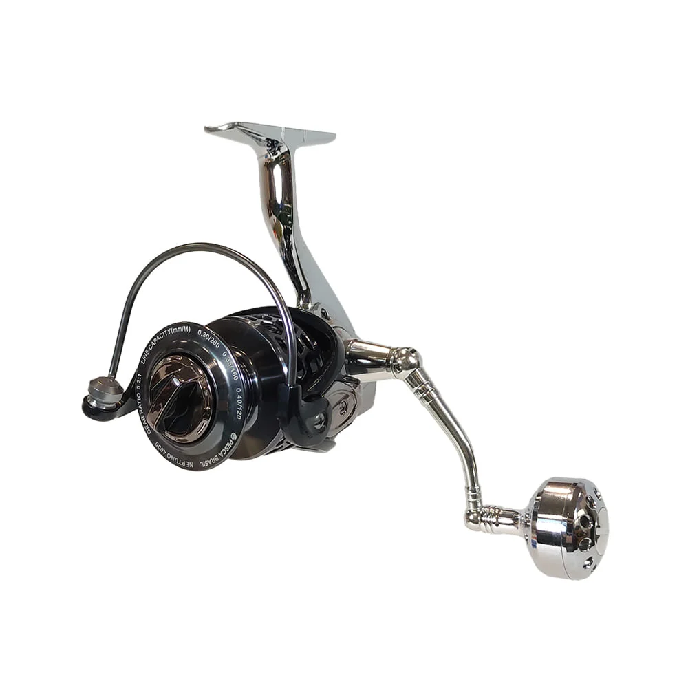 Molinete 6 Rolamentos 5+1 Reverse Neptuno 4000 Pesca Brasil