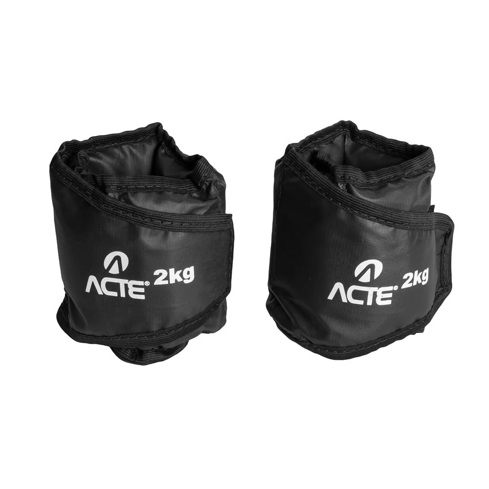 Par de Caneleiras 2KG T301, Academia, Treino, Musculação, Preto, Acte