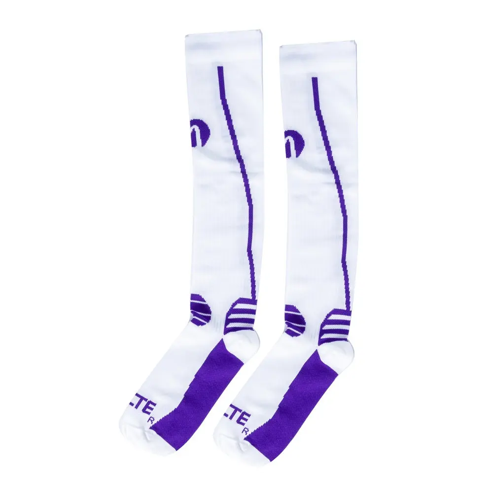 Par de Meias Compressão Algodão F1-BRX Branco e Roxo Acte