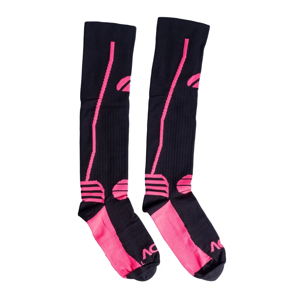 Par de Meias Compressão Algodão F1-PR Preto Rosa Acte