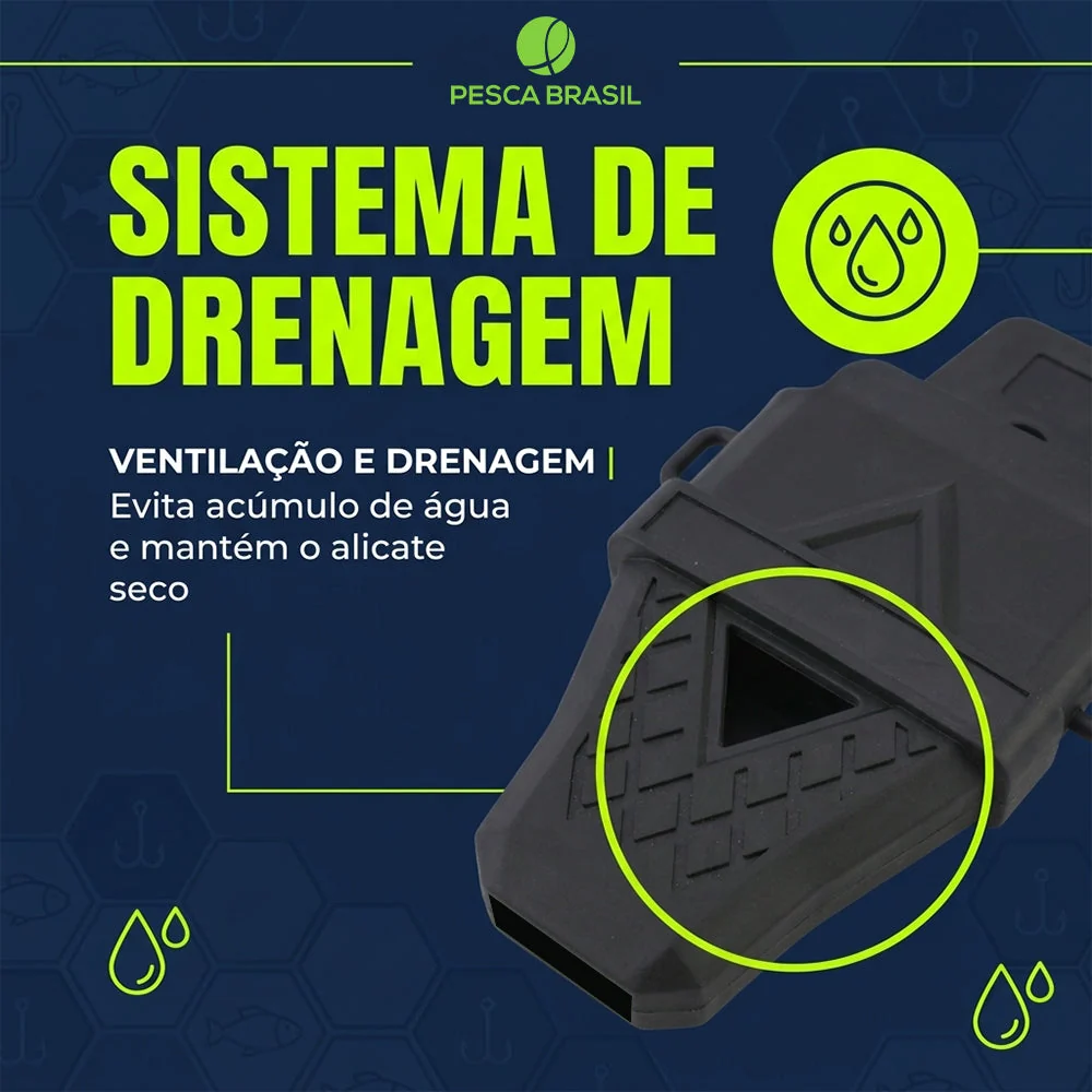 Porta Alicate Max Pesca Brasil Kit com 3 Unidades Prendedor Giratório 360° Resistente