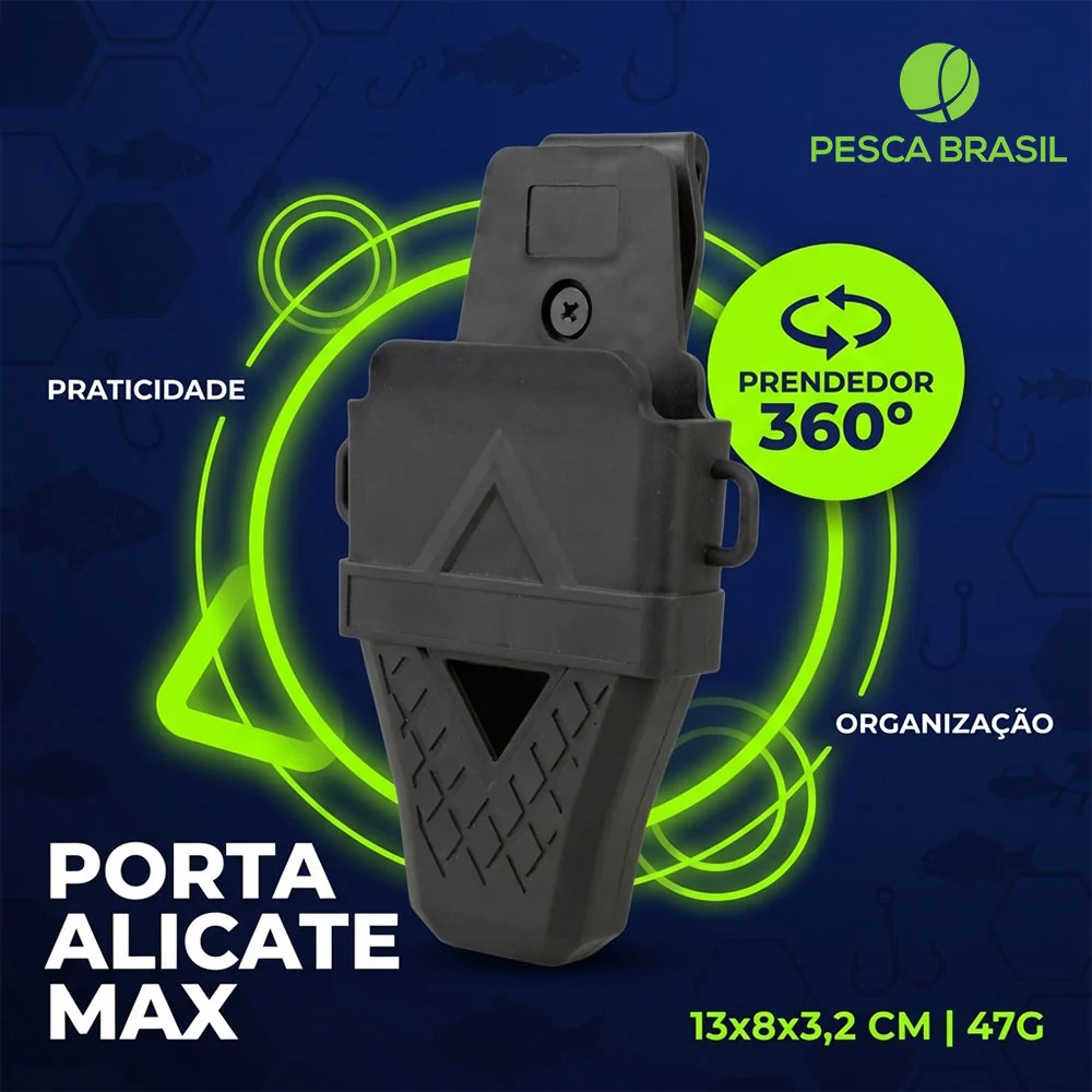 Porta Alicate Max Pesca Brasil Kit com 5 Unidades Prendedor Giratório 360° Resistente