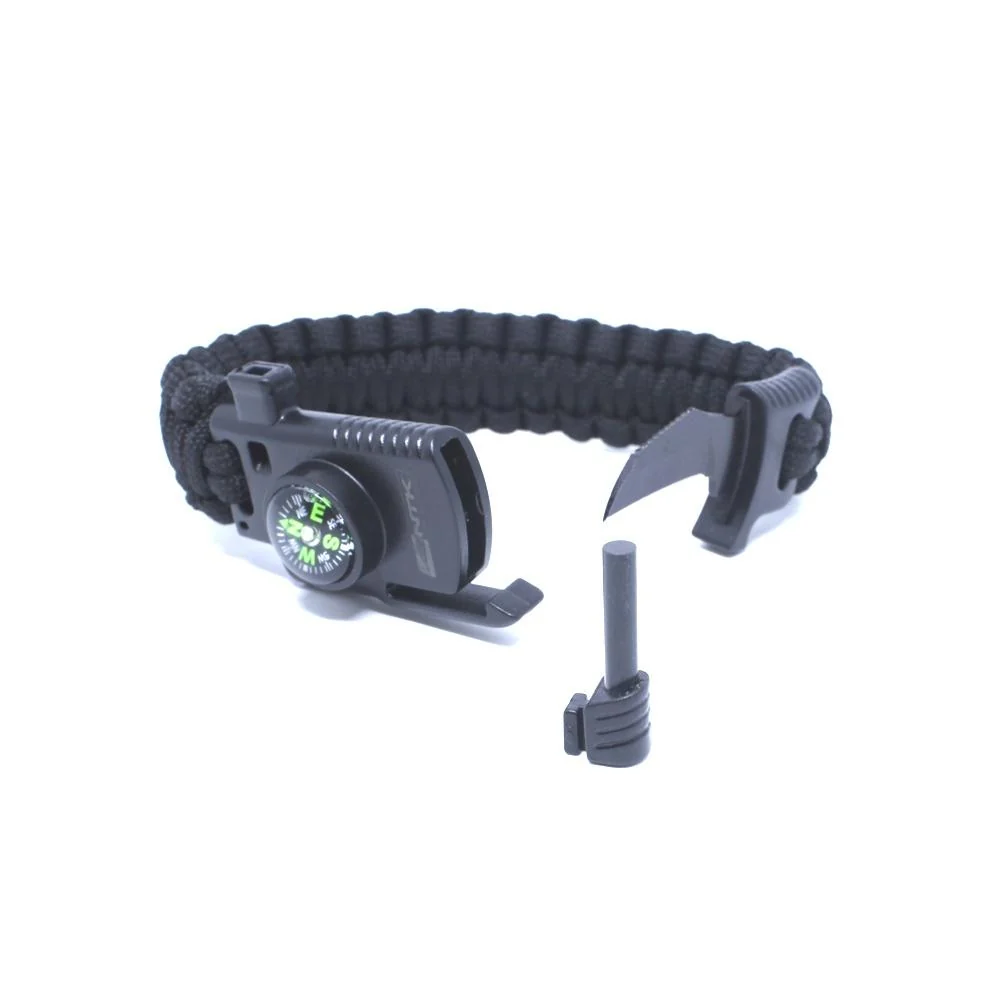 Pulseira Paracord GAC TAG com bússola e iniciador de fogo