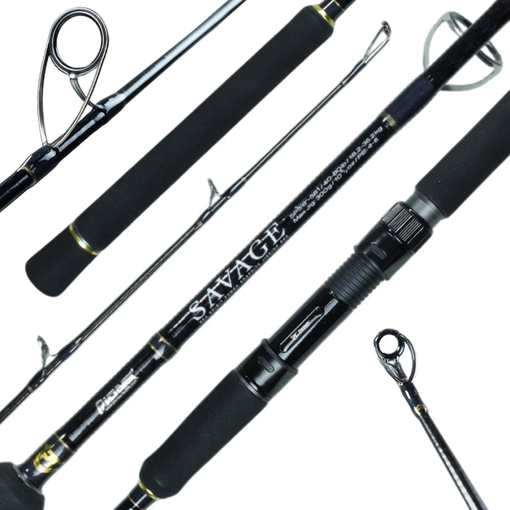 VARA DE PESCA SAVAGE, Molinete 40-80 lbs