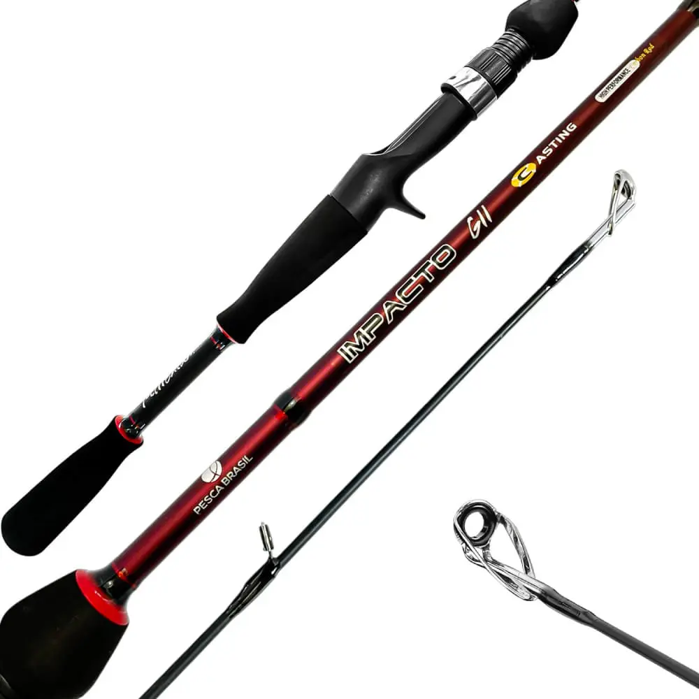 Vara Carretilha 2,13m Carbono 20lbs Impacto GII 20C-6,3 Long Vermelho Pesca Brasil