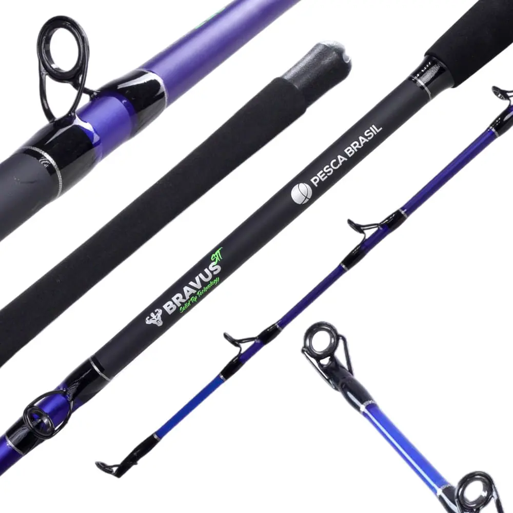 Vara para Carretilha 1,98m Bravus STT Fibra de Carbono 180lbs Pesca Brasil