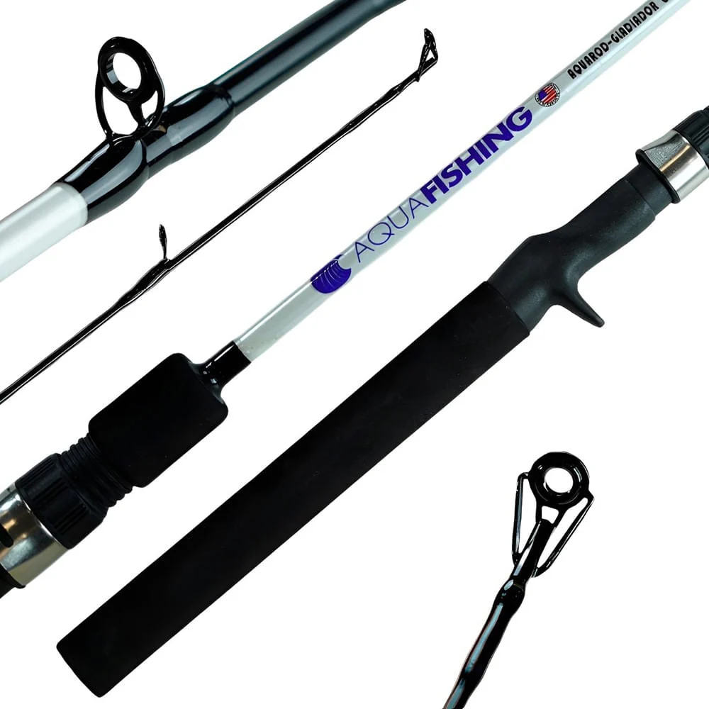 Vara para Carretilha Gladiador C5561 Fibra de Vidro 5-15 lbs Aquafishing